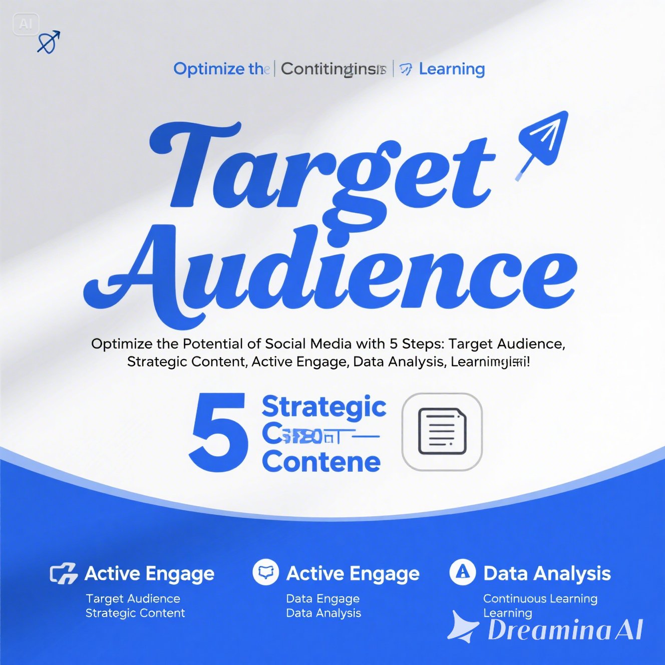 "Optimalkan Potensi Social Media dengan 5 Langkah: Target Audience, Konten Strategis, Engage Aktif, Analisis Data, dan Kontinu Learning"